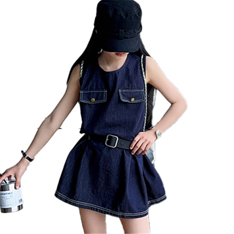 Vintage Fashion Streetwear - Robe body en Denim pour filles,