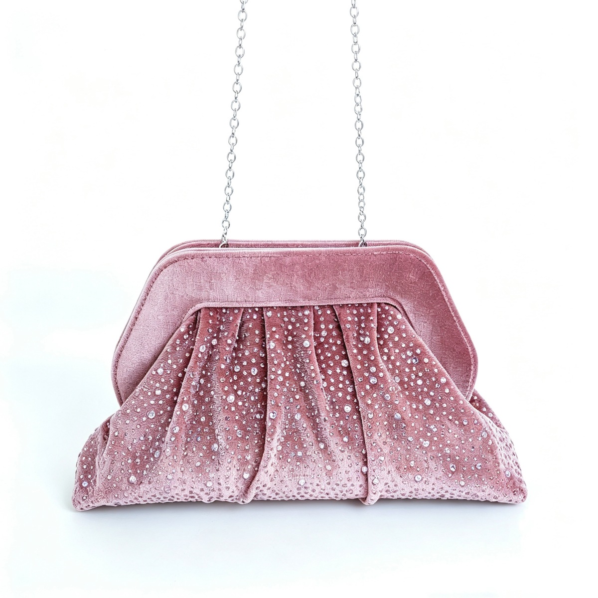 French Vintage Fashion - Sac à main plissé en velours