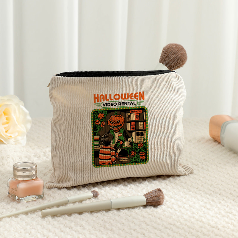 Vintage Fashion Rental - Trousse de maquillage en velours côtelé