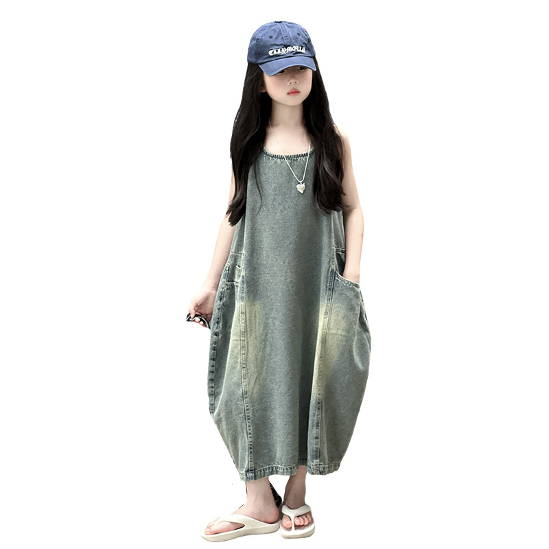 Vintage Fashion Streetwear - Robe en jean sans manches pour