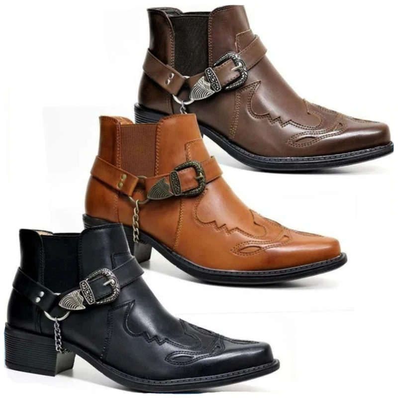 Vintage Fashion Streetwear - Bottes de cowboy vintage en cuir