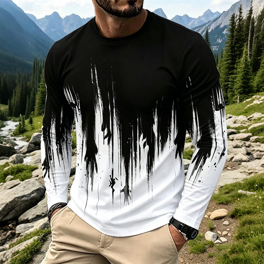 Vintage Fashion Streetwear - T-shirt à manches longues dégradé effet
