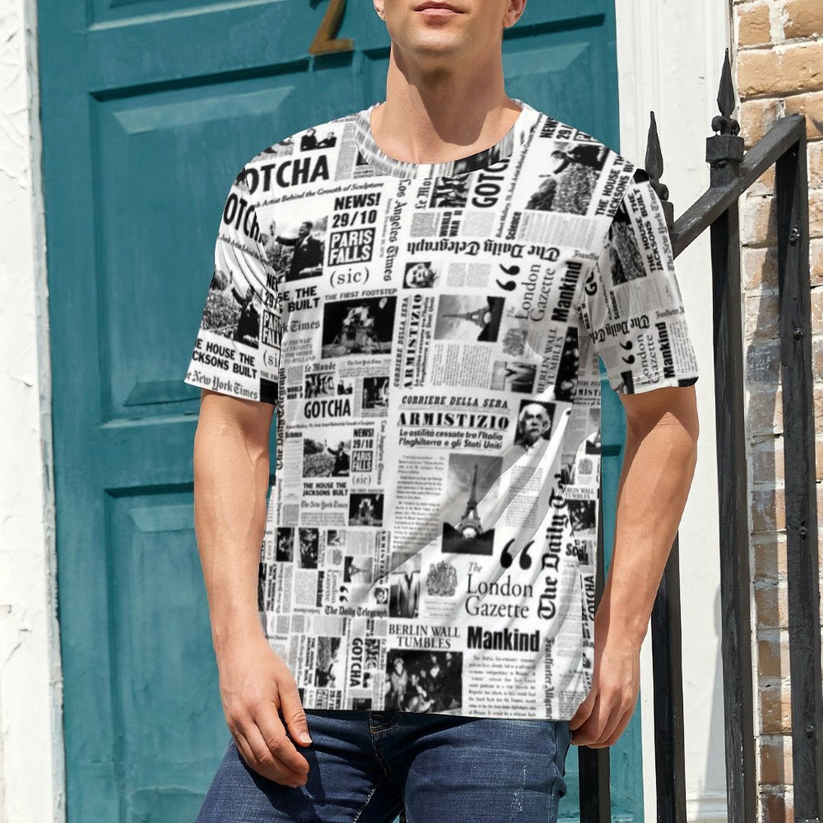 T-shirt vintage pour homme, mo - Vintage Fashion Newspaper avis et prix