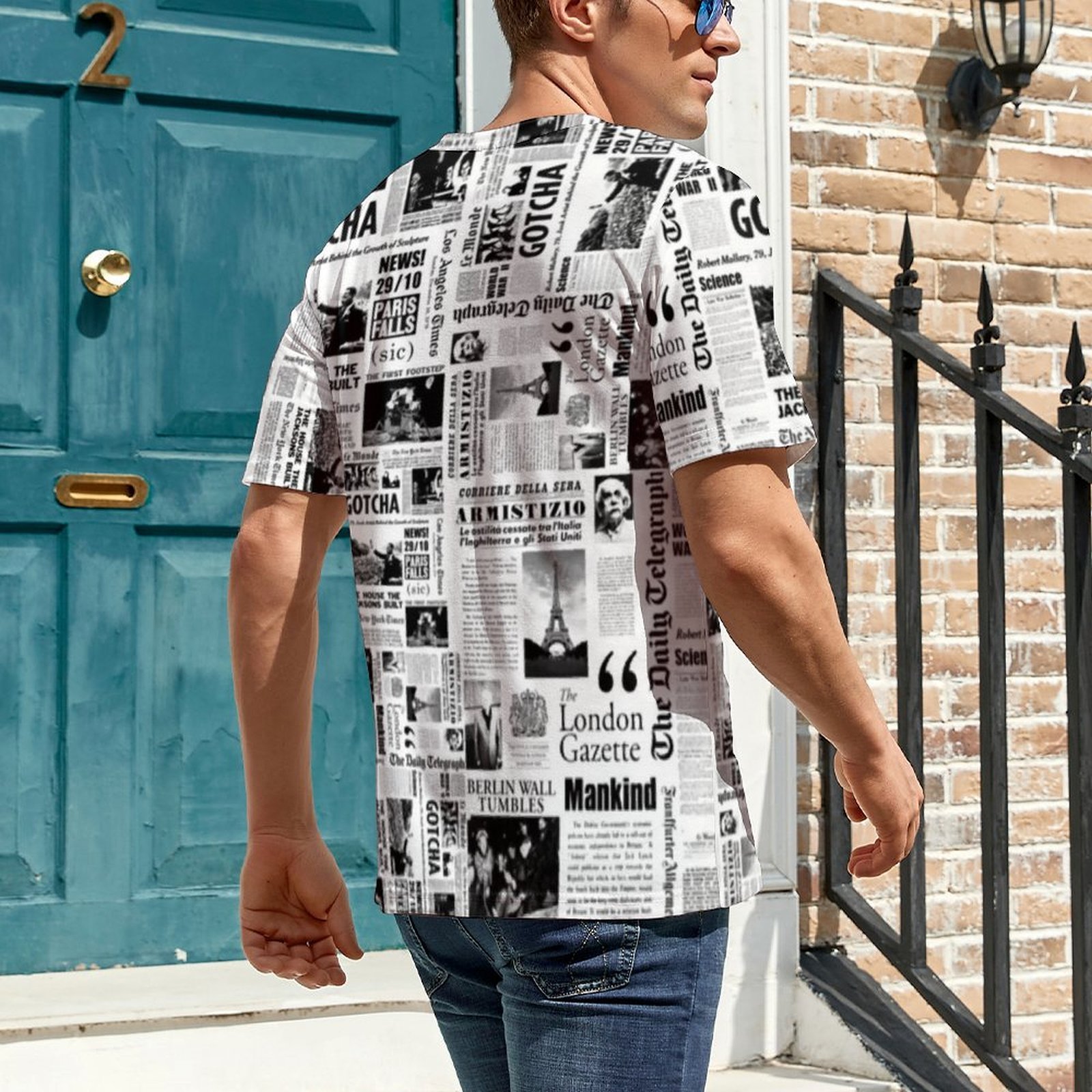 T-shirt vintage pour homme, mo - Vintage Fashion Newspaper avis et prix