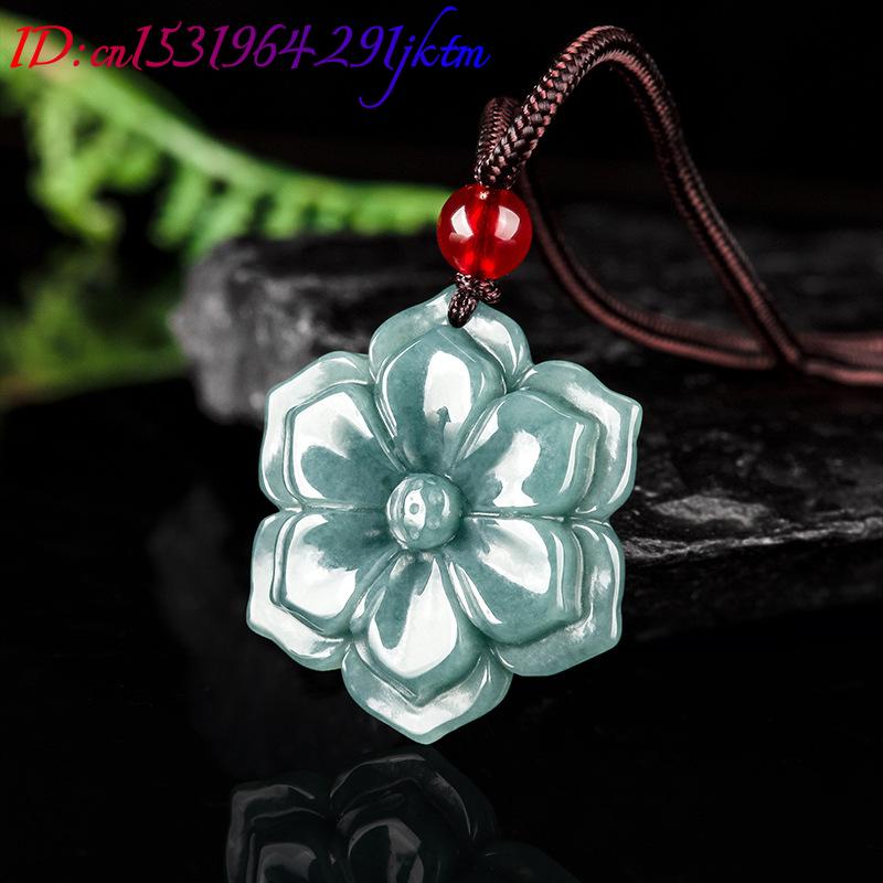 Collier pendentif fleur en jad - Vintage Fashion Necklace avis et prix
