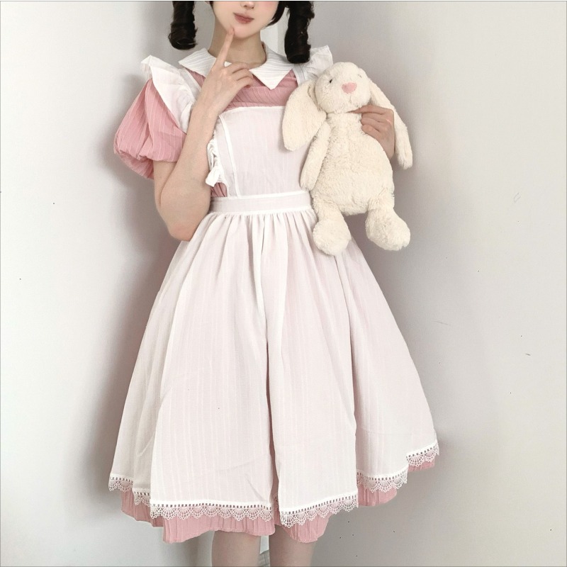 Robe longue rose et blanche de - Vintage Fashion Dresses avis et prix