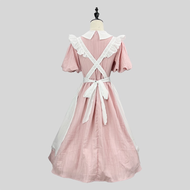 Robe longue rose et blanche de - Vintage Fashion Dresses avis et prix