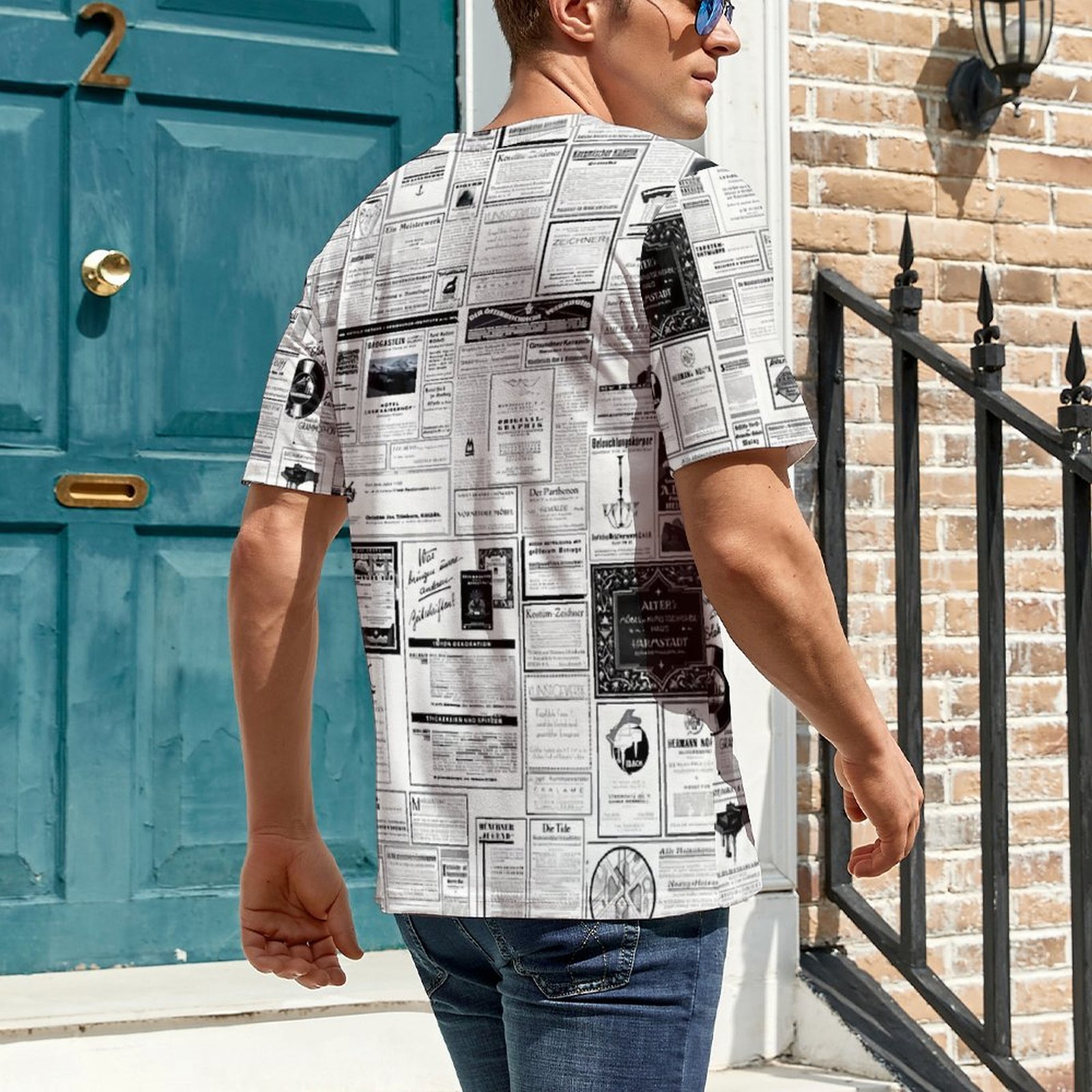 T-shirt imprimé journal pour h - Vintage Fashion Newspaper avis et prix
