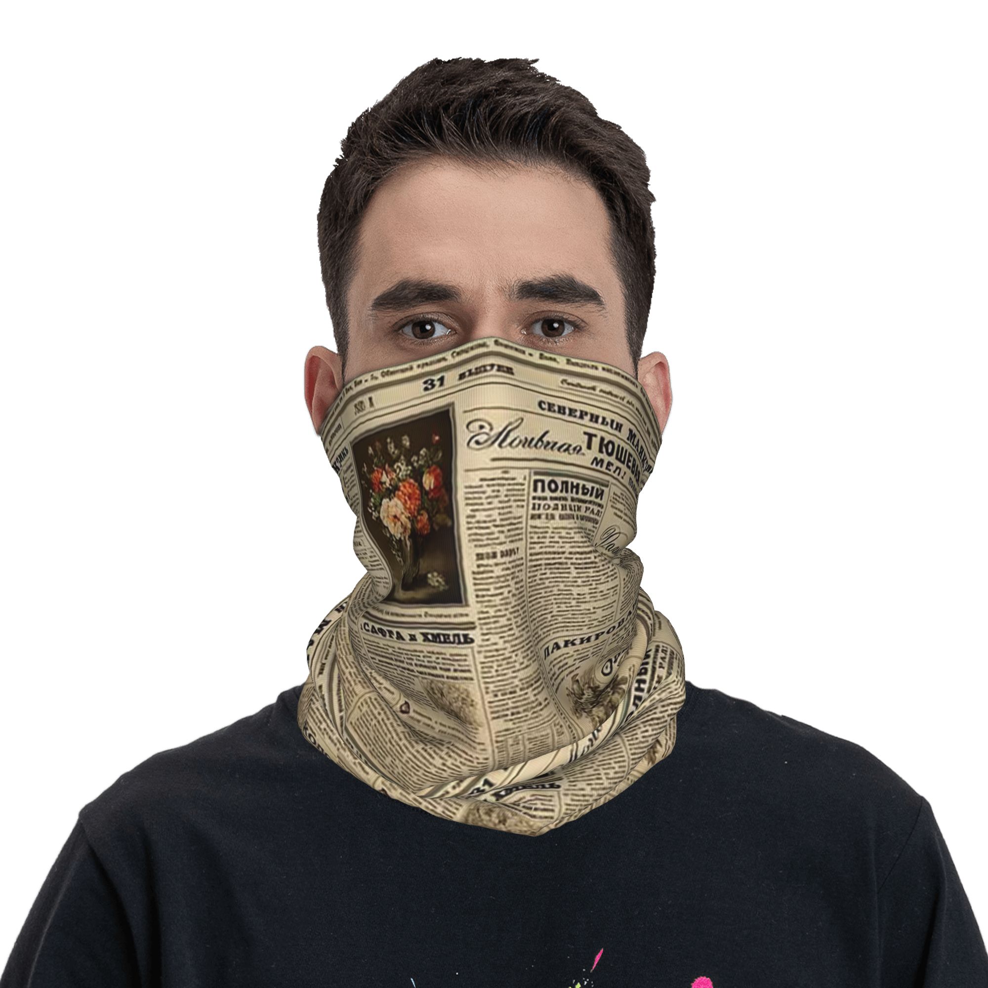 Bandana vintage imprimé journa - Vintage Fashion Newspaper avis et prix