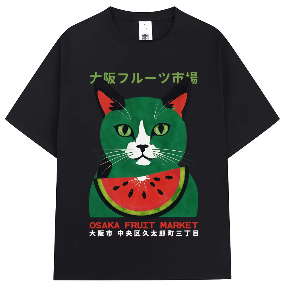 T-shirt imprimé chat amusant d - Vintage Fashion Market avis et prix