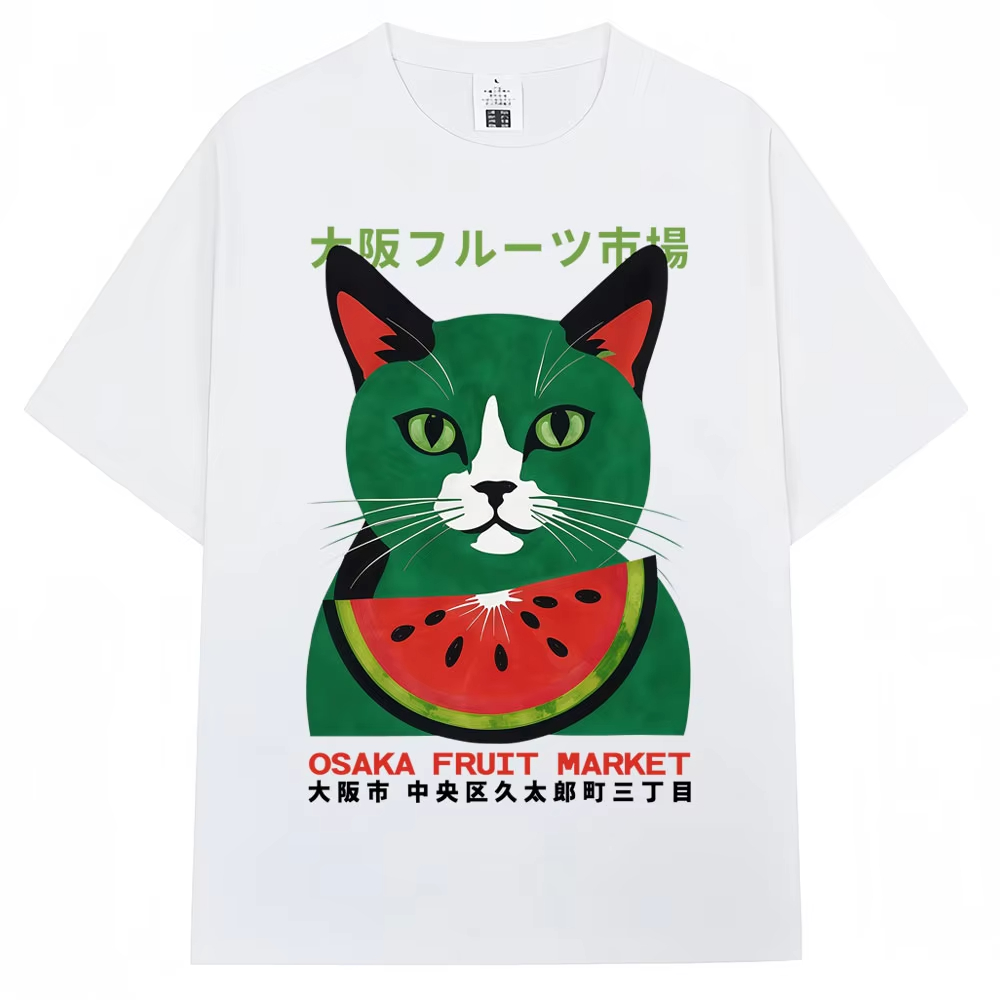 T-shirt imprimé chat amusant d - Vintage Fashion Market avis et prix