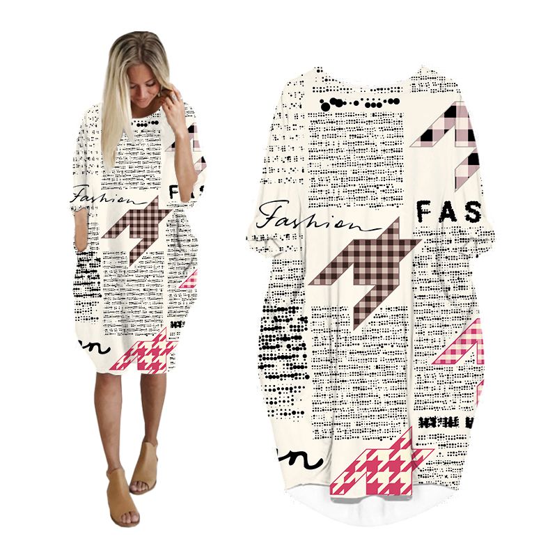CLOOCL-Robe de journal imprimé - Vintage Fashion Newspaper avis et prix