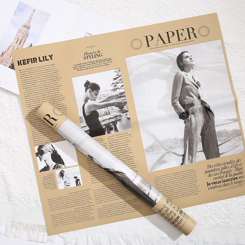 Papier d'emballage pour bouque - Vintage Fashion Newspaper avis et prix
